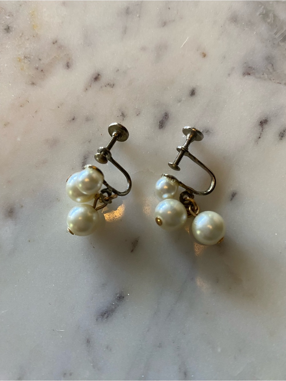 Classic Pearl Drop Screw-Back Earrings - White